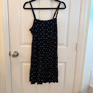 Black Floral Slip Dress with Spaghetti Straps